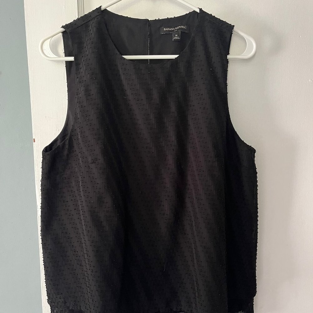 Black Banana Republic blouse with subtle detail